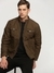 Men's Brown Mock Collar Solid Tailored Jacket