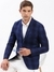 SHOWOFF Men's Notched Lapel Checked Navy Blue Blazer