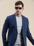 SHOWOFF Men's Notched Lapel Striped Navy Blue Single-Breasted Blazer