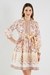 Printed Blended Fabric Collared Women's Knee Length Dress