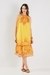 Printed Blended Fabric Halter Neck Women's Midi Dress