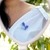 Model wearing the Blue Titli Brooch by AHG