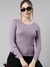 SHOWOFF Women's Lavender Solid Fitted Top