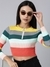SHOWOFF Women's Horizontal Stripes Regular Sleeves Multi  Crop Top
