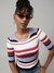 SHOWOFF Women's Lavender Horizontal Stripes Fitted Top