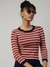 SHOWOFF Women's Red Horizontal Stripes Fitted Top