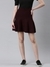 SHOWOFF Women's Casual Above Knee Pencil Solid Burgundy Skirt