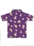 Ninos Dreams Lapel Girls Night Suit with Shorts Owl Printed Half Sleeves-Purple