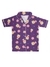 Ninos Dreams Lapel Girls Night Suit with Shorts Owl Printed Half Sleeves-Purple