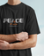 Regular Casual Cotton T-Shirt - Peace of Mind (Black)