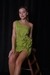 Parrot green flower dress