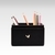 Ultra Premium Pen/Pencil Holder / Desk Organizer / Accessories in Premium Faux Leather | Rectangular | Size: 3.5x5.5x3.5(H) Inches | Two Compartment | Chevron Series (Black)