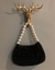 Black Bead Bag with Pearl Handle (Big)