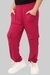 Ninos Dreams Girls Solid Cargo Style Joggers with four Pockets- Dark Pink