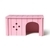 Small Pets Woodland House Habitats Woodenclave Engineered Wood Hamster Hideout - Decor for Hamster Mice Gerbils Mouse- Pink