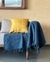 Textured Solid Cotton Throw - Navy
