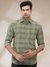 Men Regular Fit Checkered Medium Green Shirt