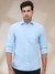 Men Regular Fit Solid Medium Blue Shirt