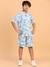 Ninos Dreams Blue Sea Shell Print Boys Rayon Coord Set