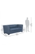 neudot Lexus Sofa for Living Room |3 Persons Sofa|Premium Fabric with Padded Armrest|Solid Wood Frame|3 Seater in Earth Blue Color