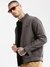 SHOWOFF Men's Mock Collar Grey Solid Bomber Jacket
