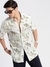 SHOWOFF Men's Spread Collar Animal Off White Casual Shirt