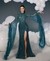 Green Feather Sleeves Gown