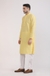 Albion Mens Primume Yellow Kurta Pyjama