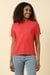 Women Red Solid Casual T-shirt