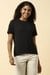 Women Black Solid Casual T-shirt