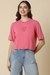 Women Pink Embroidered Casual T-shirt