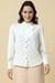 Women White Textured Long Sleeves Shirt