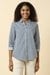 Women White Striped Long Sleeves Shirt