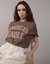 American Eagle Women Taupe  Boyfriend Logo Graphic T-Shirt