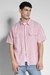American Eagle Men Burgundy Button-Up Striped Poolside Shirt