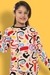 Ninos Dreams Unisex Full Sleeves Abstract Printed Cotton Night Suit-Beige