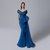 Off shoulder pleated mermaid gown