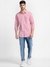 Being Human Slim Fit Men Collared Shirts-Dusty Pink