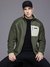 Men Olive Outdoor Tracks Full Zip II Omni Heat Jacket