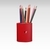 Pen/Pencil Holder |Round | Faux Leather | Himalaya Series | Red | Small
