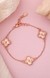Estele Rosegold Plated Stylish Clover Leafy Style Adjustable Charm Bracelet for Women