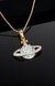 Estele Gold Plated Planet with a Ring Designer Pendant Studded with Crystals for Women