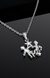 Estele Rhodium Plated Gemini Zodiac Sign Designer Pendant with Crystal for Women