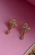 Estele Gold Plated CZ Flower Shaped Drop Earrings for Women