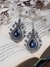 Firoza Oxidized Silver Earrings