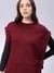 Women Red Loose Fit Solid Sweater