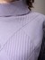 Women Purple Relaxed Fit Argyle Regular High Neck Sweater