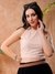 Women Cream Fitted Lace Halter Neck Crop Top