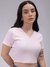 Women Pink Fitted Solid Crop Top