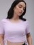 Women Purple Fitted Solid Crop Top